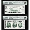 Image 1 : Set of Giori Test Note Washington & Lincoln Memorial PMG Gem Uncirculated 66EPQ