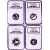 Image 1 : Lot of (4) 2004-S Proof Silver State Quarter Coins NGC PF69 Ultra Cameo