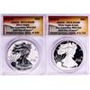 Image 1 : Set of San Francisco 2012-S $1 Proof American Silver Eagle Coins ANACS PR70/RP70 FDOI