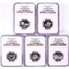Image 1 : 2005-S Silver Proof State Quarter (5) Coin Set NGC PF69 Ultra Cameo