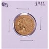 Image 1 : 1911 $5 Indian Head Half Eagle Gold Coin