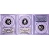 Image 1 : Lot of (3) 2001-S Proof Silver State Quarter Coins PCGS PR69DCAM