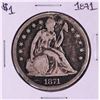 Image 1 : 1871 $1 Seated Liberty Silver Dollar Coin