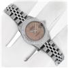 Image 3 : Rolex Ladies Stainless Steel Salmon Roman Datejust Wristwatch
