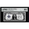 Image 1 : 1928 $1 Funnyback Silver Certificate Note Fr.1600 PMG Choice Uncirculated 64EPQ