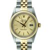 Image 1 : Rolex Mens Two Tone Champagne Tapestry Index Datejust Wristwatch