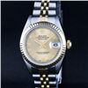 Image 1 : Rolex Ladies Two Tone Factory Champagne Roman Fluted Datejust Wristwatch