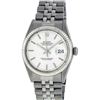 Image 2 : Rolex Mens Stainless Steel Silver Index Oyster Perpetual Datejust Wristwatch