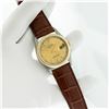 Image 4 : Rolex Men's Two Tone Champagne Index Wristwatch With Brown Leather Band
