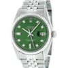 Image 1 : Rolex Men's Stainless Green Diamond Datejust Oyster Perpetual Wristwatch