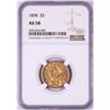 1898 $5 Liberty Head Half Eagle Gold Coin NGC AU58