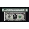 1934 $20 Federal Reserve Note Kansas City Fr.2054-J Mule PMG Gem Uncirculated 66EPQ