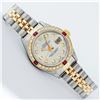 Image 3 : Rolex Ladies Two Tone Silver Diamond & Ruby Oyster Perpetual Datejust Wristwatch