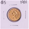 1901 $5 Liberty Head Half Eagle Gold Coin