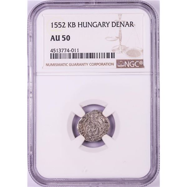 1552 KB Hungary Denar 'Madonna and Child' Coin NGC AU50