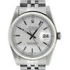 Rolex Mens Stainless Steel Silver Index Fluted Bezel Datejust Wristwatch