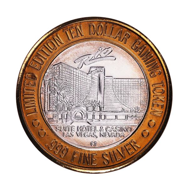 .999 Fine Silver Rio Las Vegas, Nevada $10 Casino Limited Edition Gaming Token