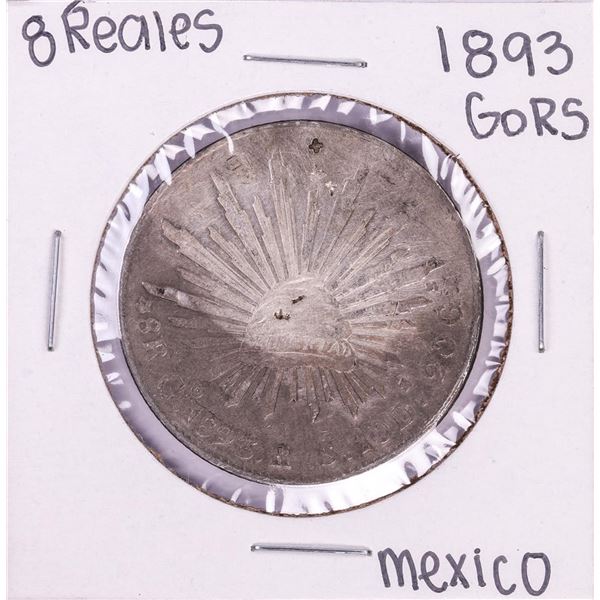 1893 Go RS Mexico 8 Reales Silver Coin Chop Marks