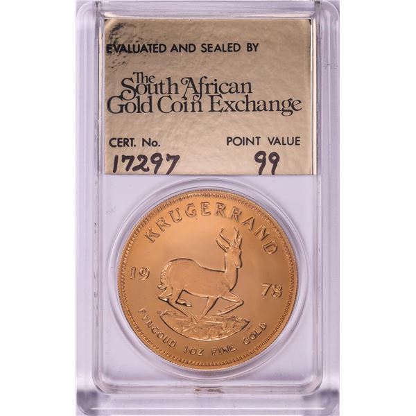 1978 Proof South Africa 1oz Krugerrand Gold Coin w/COA