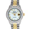 Image 2 : Rolex Men's Two Tone White Roman 3 ctw Channel Set Diamond Datejust Wristwatch