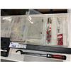 Image 2 : LOT OF ASSORTED HARDWARE AND HAND TOOLS INCLUDING NORBAR 200TH ADJUSTABLE TORQUE WRENCH AND 2