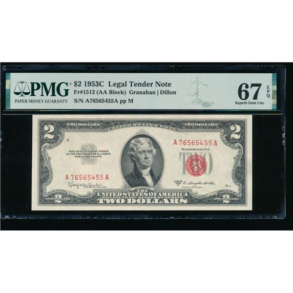 1953C $2 Legal Tender Note PMG 67EPQ