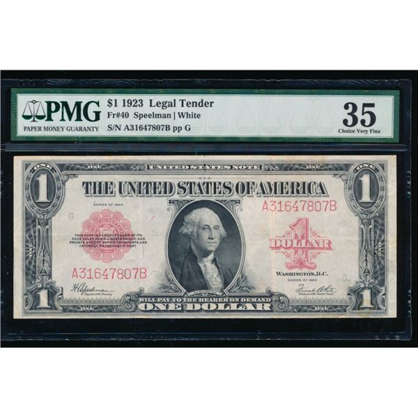 1923 $1 Legal Tender Note PMG 35