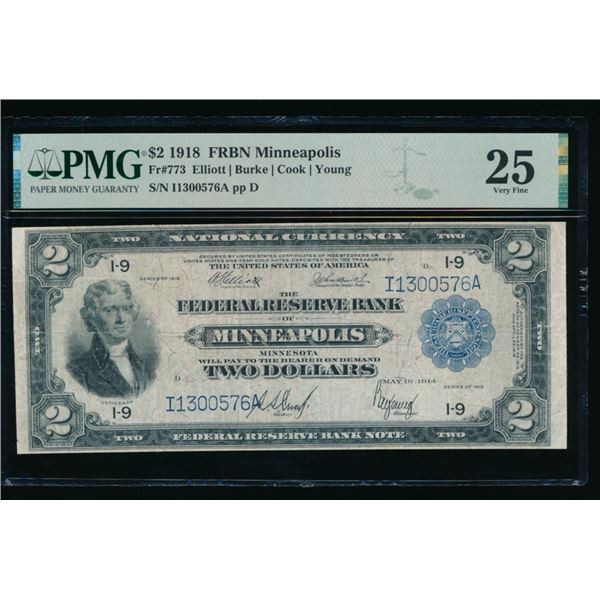 1918 $2 Minneapolis FRBN PMG 25