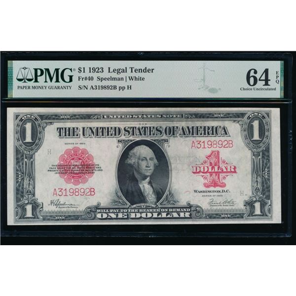 1923 $1 Legal Tender Note PMG 64EPQ