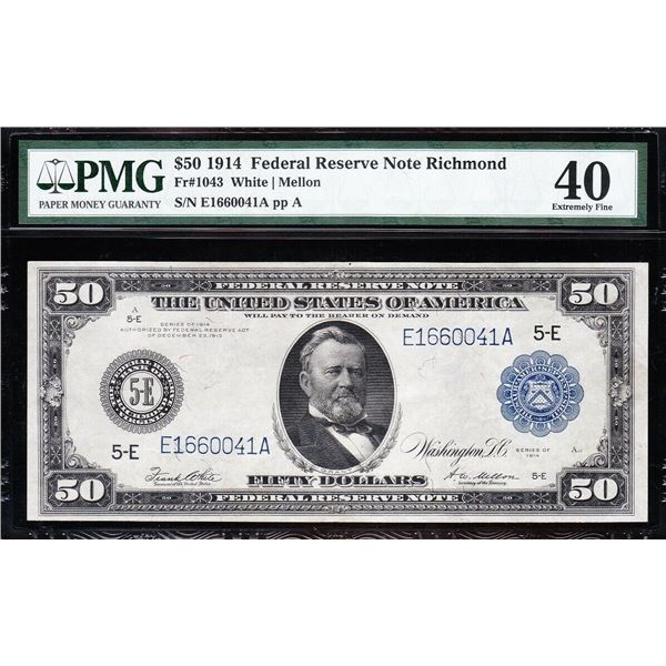 1914 $50 Richmond FRN PMG 40