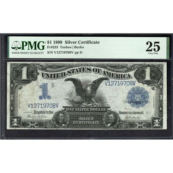 1899 $1 Black Eagle Silver Certificate PMG 25
