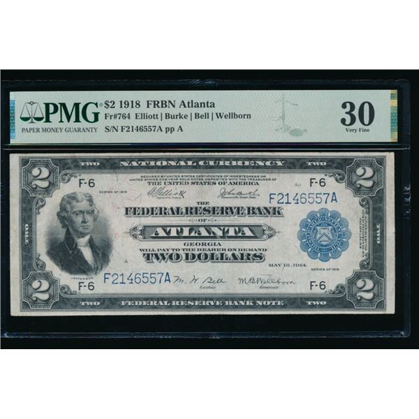 1918 $2 Atlanta FRBN PMG 30