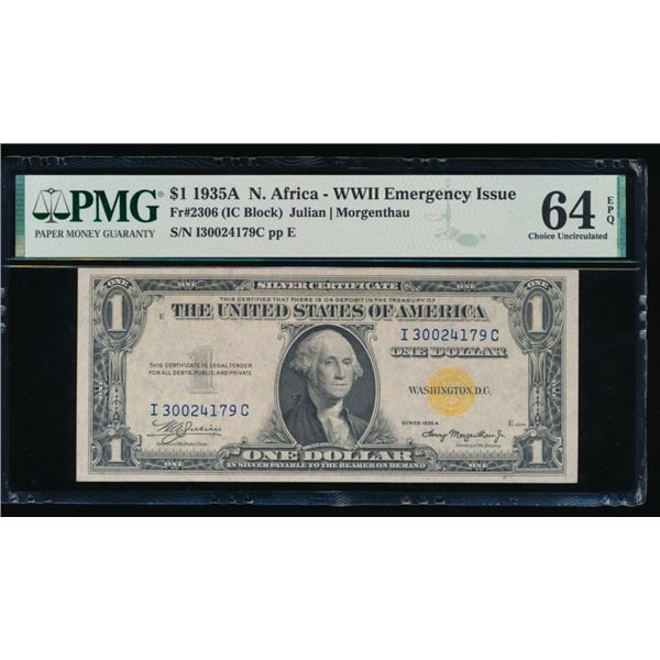 1935A $1 N Africa Silver Certificate PMG 64EPQ