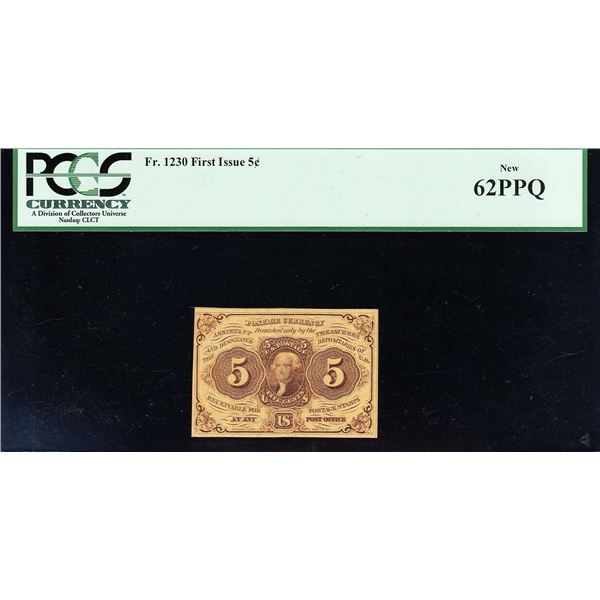 5 Cent First Issue Fractional PCGS 62PPQ