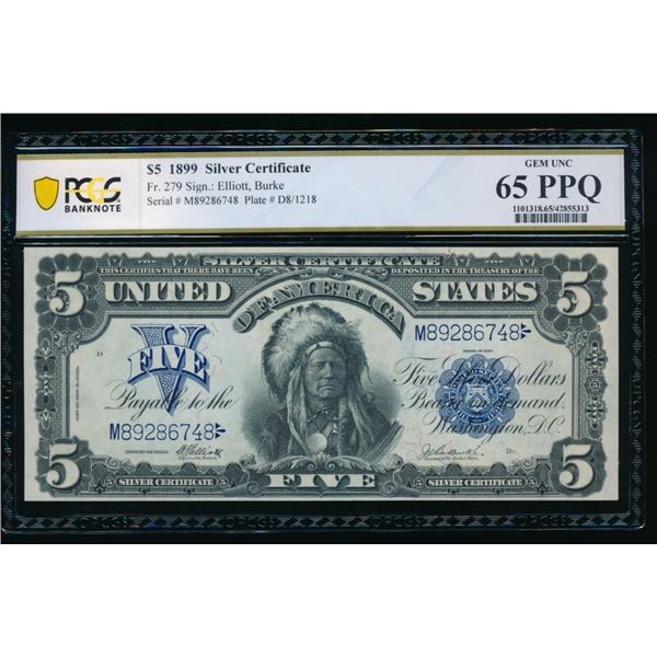 1899 $5 Chief Silver Certificate PCGS 65PPQ