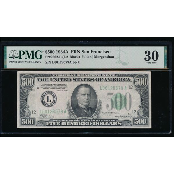 1934A $500 San Francisco FRN PMG 30