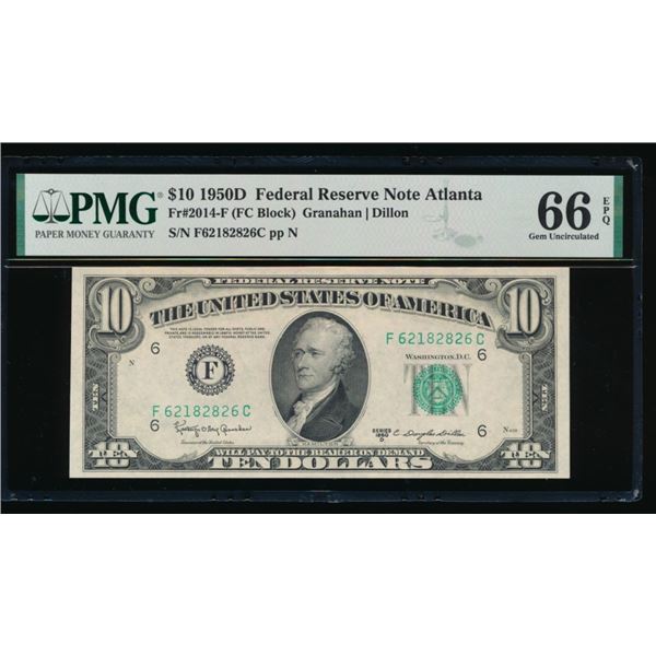 1950D $10 Atlanta FRN PMG 66EPQ