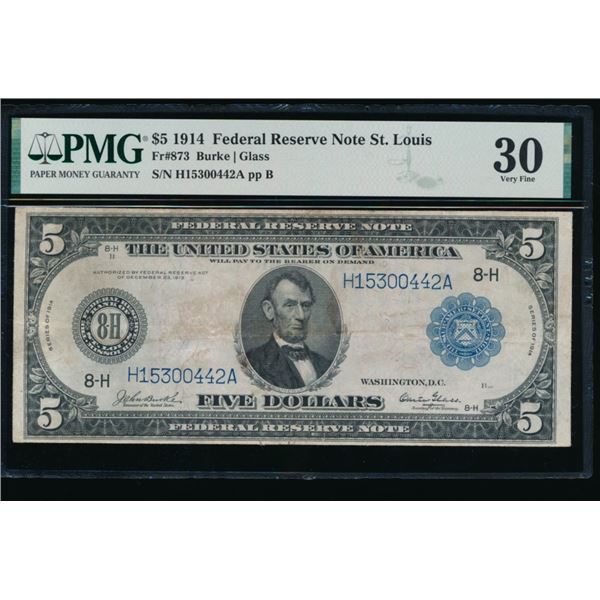 1914 $5 St Louis FRN PMG 30