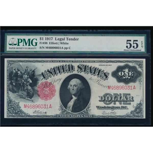 1917 $1 Legal Tender Note PMG 55EPQ