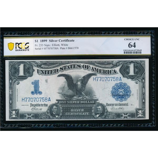 1899 $1 Black Eagle Silver Certificate PCGS 64