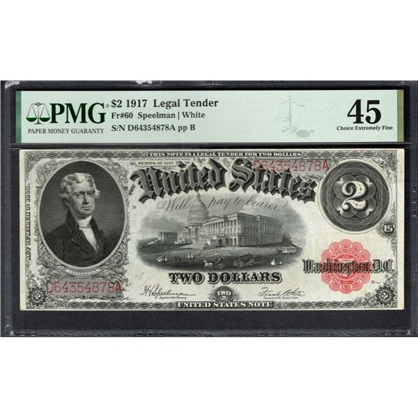 1917 $2 Legal Tender Note PMG 45