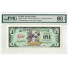 2002 $1 Steamboat Willie Disney Dollar PMG 66EPQ