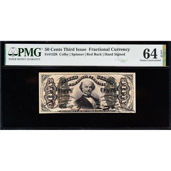 50 Cent Third Issue Fractional PMG 64EPQ