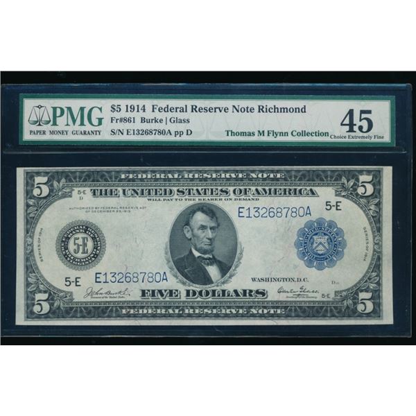 1914 $5 Richmond FRN PMG 45