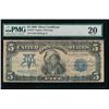 1899 $5 Chief Silver Certificate PMG 20
