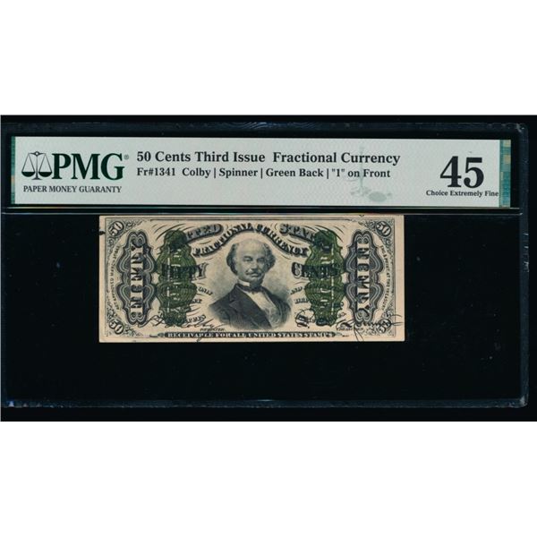 50 Cent Third Issue Fractional PMG 45