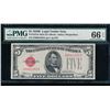 1928B $5 Mule Legal Tender Note PMG 66EPQ