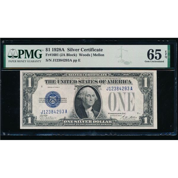 1928A $1 Silver Certificate PMG 65EPQ