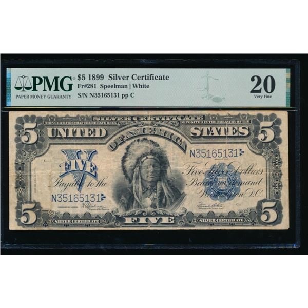 1899 $5 Chief Silver Certificate PMG 20
