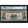 1901 $10 Bison Legal Tender Note PMG 25